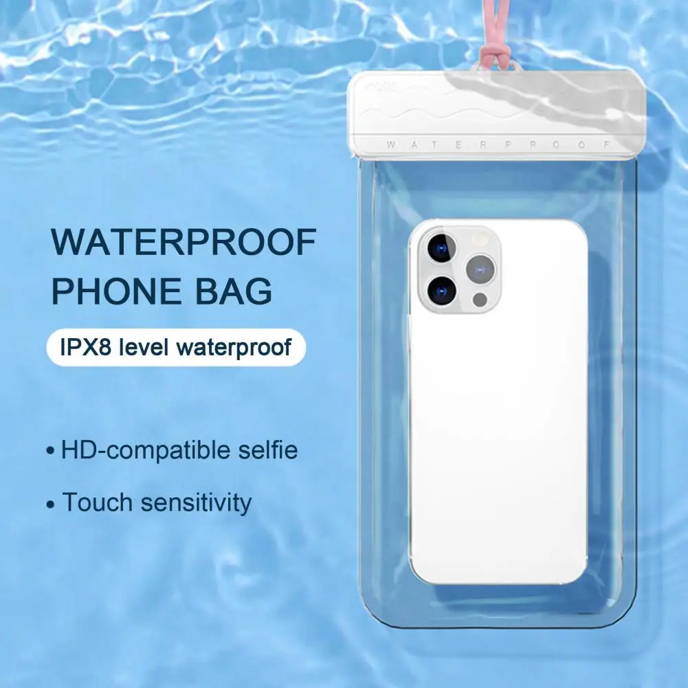 WaterproofIPX8 Phone Pouch Transparent Good Sealing Adjustable Lanyard Universal Screen-Touch Design Diving Underwater Phone Bag
WaterproofIPX8 Phone Pouch Transparent Good Sealing Adjustable Lanyard Universal Screen-Touch Design Diving Underwater Phone Bag