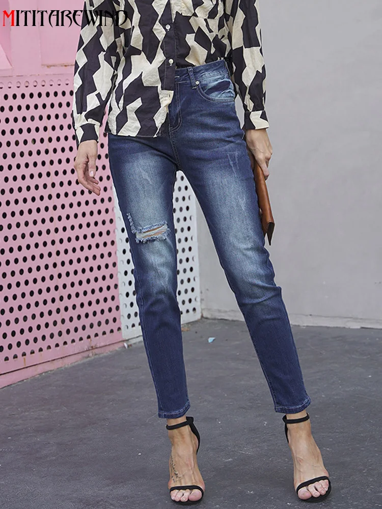 New Denim Trousers Women Stretch Washed Casual Streetwear Hole Ripped Jeans Women Black&Blue Jeans Denim Pancil Pants Women
New Denim Trousers Women Stretch Washed Casual Streetwear Hole Ripped Jeans Women Black&Blue Jeans Denim Pancil Pants Women