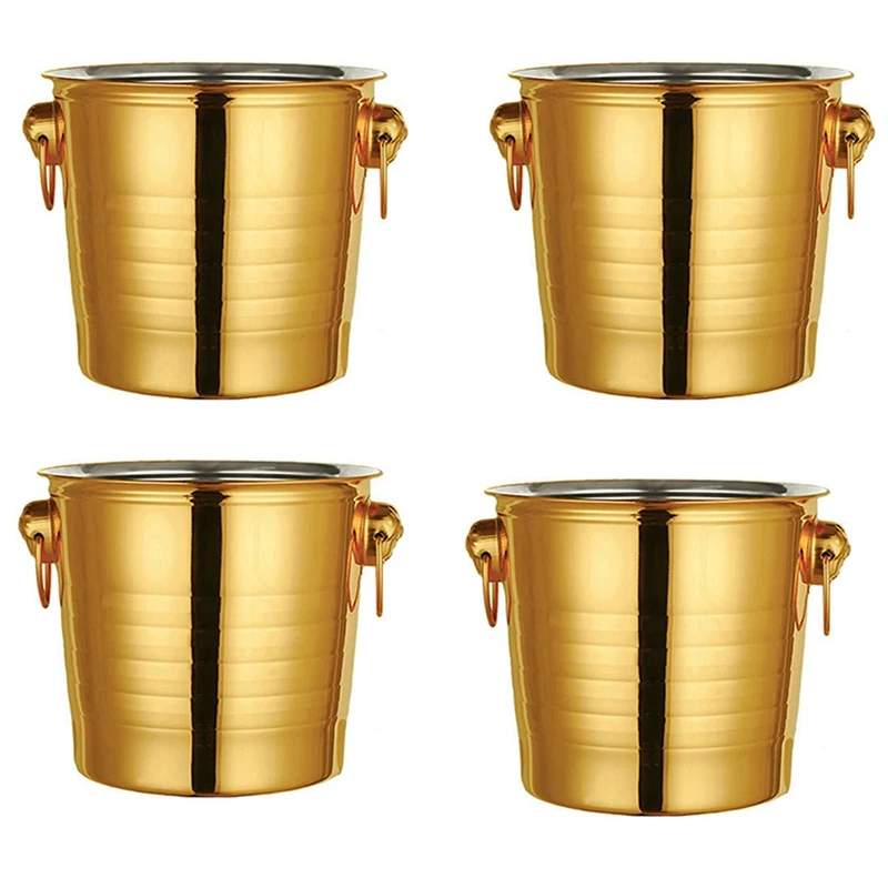 4PC 3L Stainless Steel Ice Bucket Thick Tiger Head Ice Bucket Party Ice Bucket (Gold)
4PC 3L Stainless Steel Ice Bucket Thick Tiger Head Ice Bucket Party Ice Bucket (Gold)