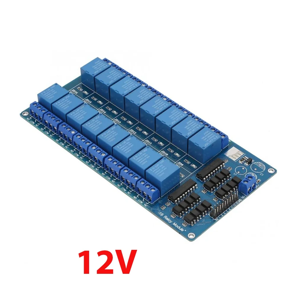 Модуль реле RELE 16 каналов 12 в 10 А для ARDUINO ARM PIC AVR DSP RASPBERRY | Электронные компоненты и