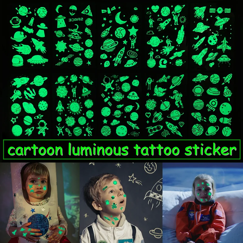 10pcs Luminous Tattoo Sticker Temporary Universe Space Fake Tattoos Children Arm Face Arm Leg Glow Tattoo For Body Art Stickers
10pcs Luminous Tattoo Sticker Temporary Universe Space Fake Tattoos Children Arm Face Arm Leg Glow Tattoo For Body Art Stickers
