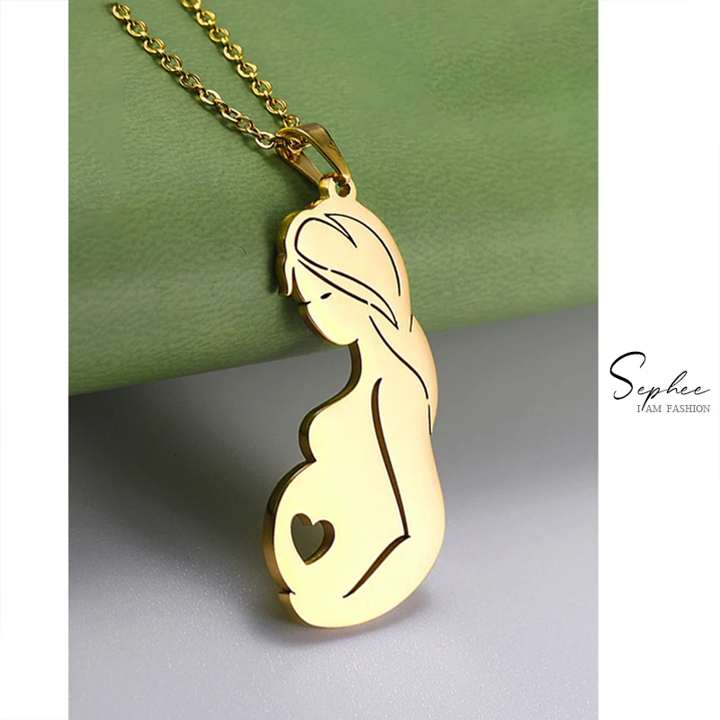 18K Gold Mother Pregnant Woman Mother Girl Necklace Titanium Steel Jewelry for Wife Necklaces Gift Stainless Steel Jewelry
18K Gold Mother Pregnant Woman Mother Girl Necklace Titanium Steel Jewelry for Wife Necklaces Gift Stainless Steel Jewelry