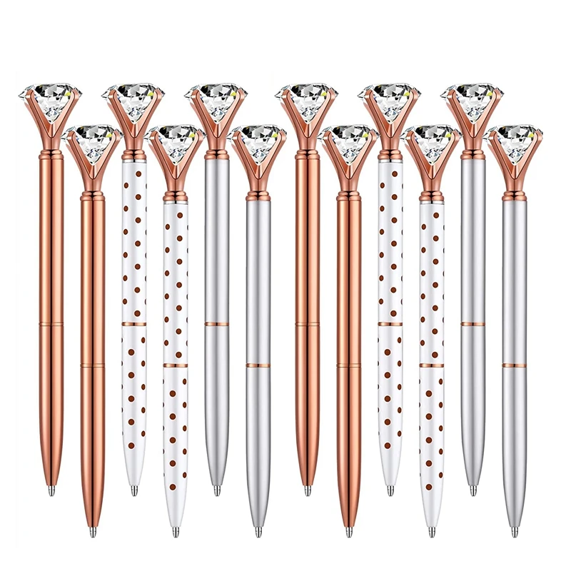 48 Pcs Large Crystal Diamond Pen Sparkling Ballpoint Pen Bridal Shower Pen Black Ink Crystal Wafer Pen, 3 Colors
48 Pcs Large Crystal Diamond Pen Sparkling Ballpoint Pen Bridal Shower Pen Black Ink Crystal Wafer Pen, 3 Colors