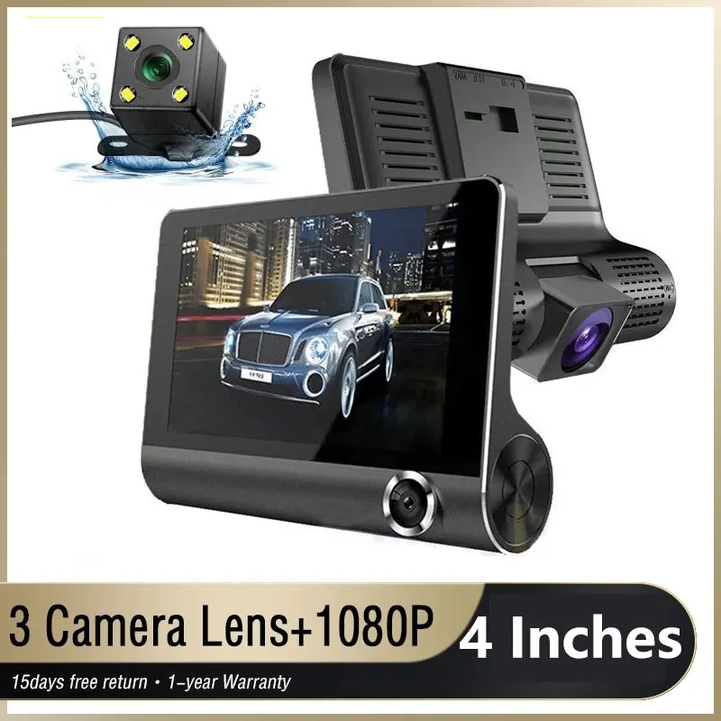 Dash Cam 3 Cameras Lens 4.0 Inch Dash Camera Dual Lens suppor Rearview Camera Video Recorder Auto Registrator Dvrs Car Dvr 24H 
Dash Cam 3 Cameras Lens 4.0 Inch Dash Camera Dual Lens suppor Rearview Camera Video Recorder Auto Registrator Dvrs Car Dvr 24H