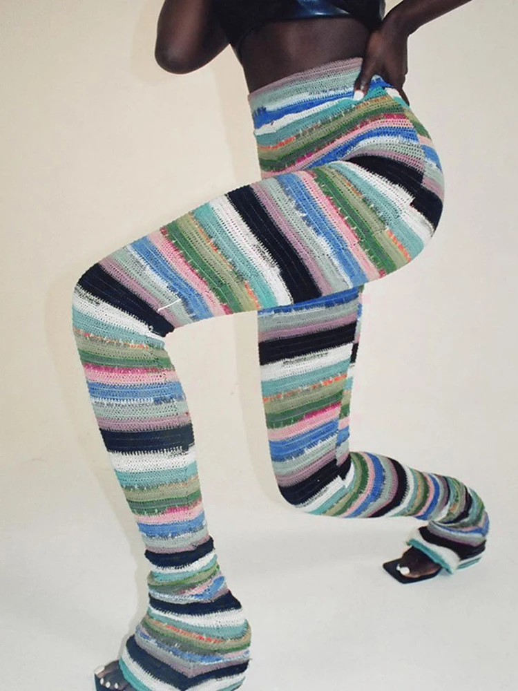 Tossy Colorful Striped Knitted Stacked Leggings Women High Waist Casual Pants Streetwear Fall 2021 Sexy Extra Long Trousers
Tossy Colorful Striped Knitted Stacked Leggings Women High Waist Casual Pants Streetwear Fall 2021 Sexy Extra Long Trousers