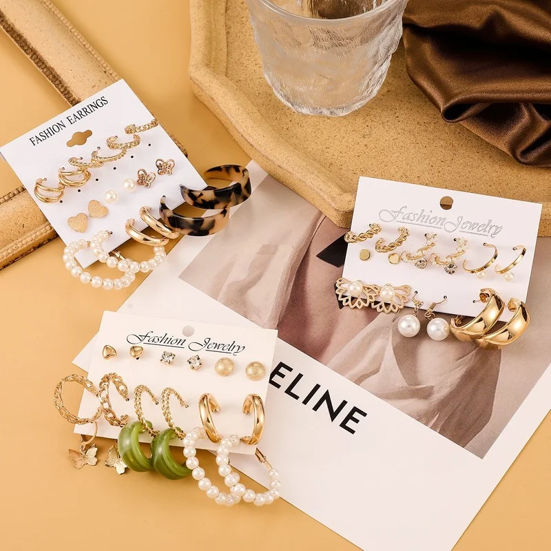 French Style Hoop Earrings for Women Gold Hoops Acrylic Butterfly Pearl Earring Set Aretes Hooping Ear Cuff Kawaii Jewelry
French Style Hoop Earrings for Women Gold Hoops Acrylic Butterfly Pearl Earring Set Aretes Hooping Ear Cuff Kawaii Jewelry
