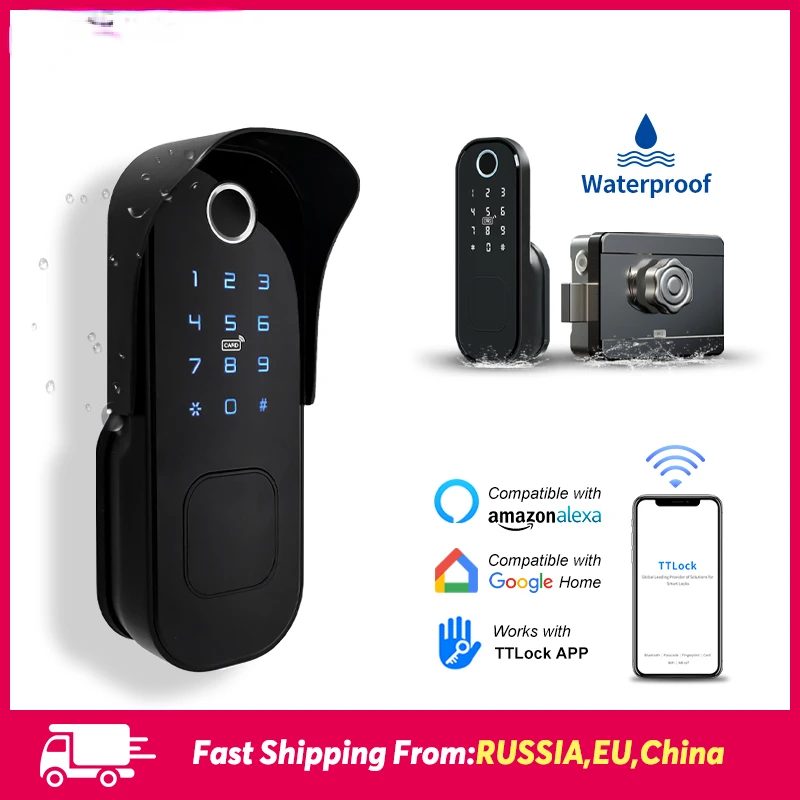 Fingerprint Door Lock Waterproof Outdoor Gate Lock Bluetooth TTlock Wifi Passcode Rfid Card Keyless Front Electronic Lock Alexa
Fingerprint Door Lock Waterproof Outdoor Gate Lock Bluetooth TTlock Wifi Passcode Rfid Card Keyless Front Electronic Lock Alexa