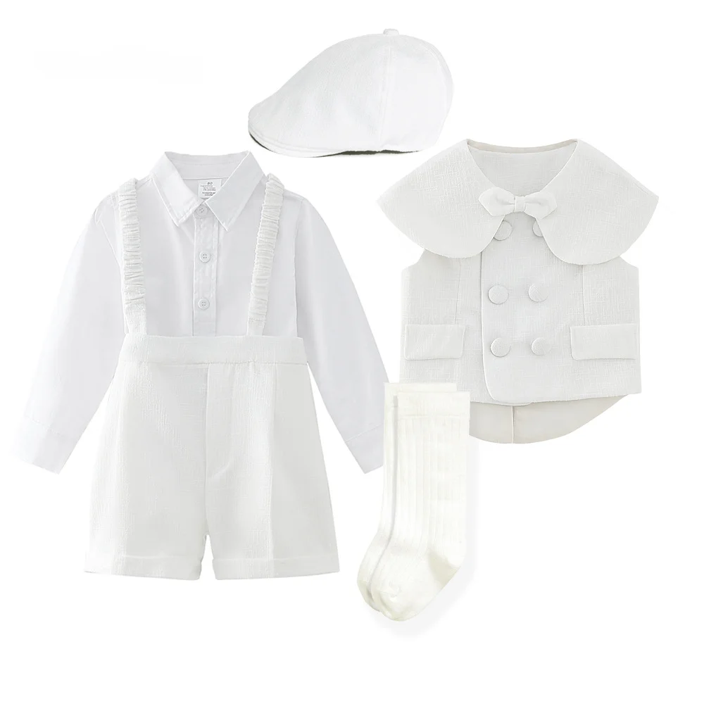 Children 4pcs Autumn Clothing Sets White Boys Formal Suits Vest Shirts Shawl Shorts Bowtie Outfits Kids Birthday Boutique Dress
Children 4pcs Autumn Clothing Sets White Boys Formal Suits Vest Shirts Shawl Shorts Bowtie Outfits Kids Birthday Boutique Dress
