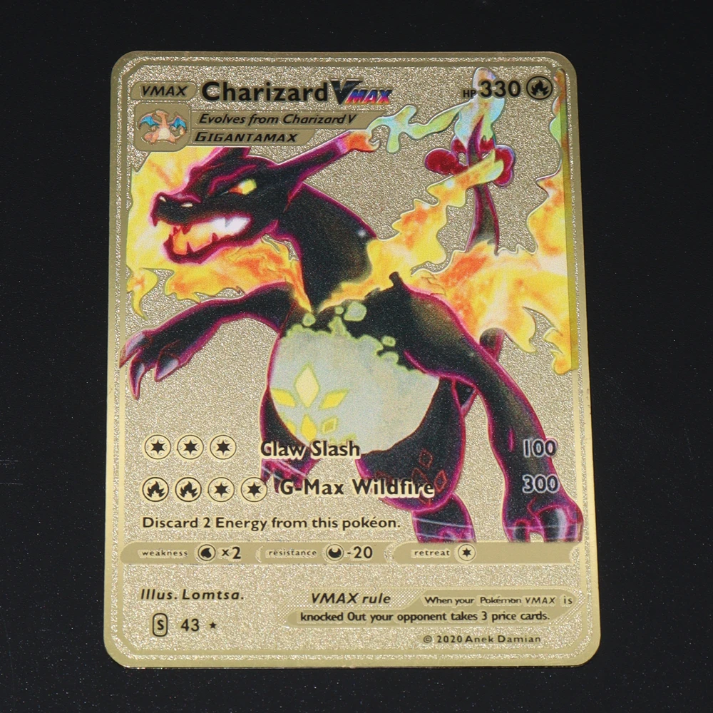 Pokemon Cartas Metalicas Shiny Cards English Charizard Mewtwo Pikachu Game Gold Rare Collection Metal Cards Toys for Kids Gift
Pokemon Cartas Metalicas Shiny Cards English Charizard Mewtwo Pikachu Game Gold Rare Collection Metal Cards Toys for Kids Gift