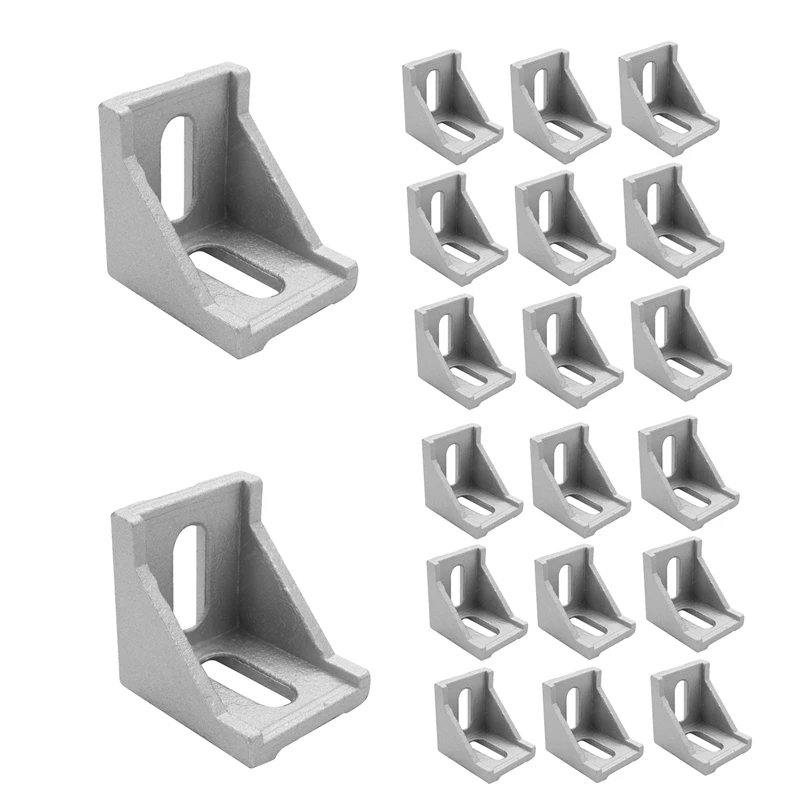 

New 20Pcs 4040 Aluminum Corner Brackets Corner Fitting Angle 40 X 35 Connector Fastener For 4040 Industrial Aluminum Profile