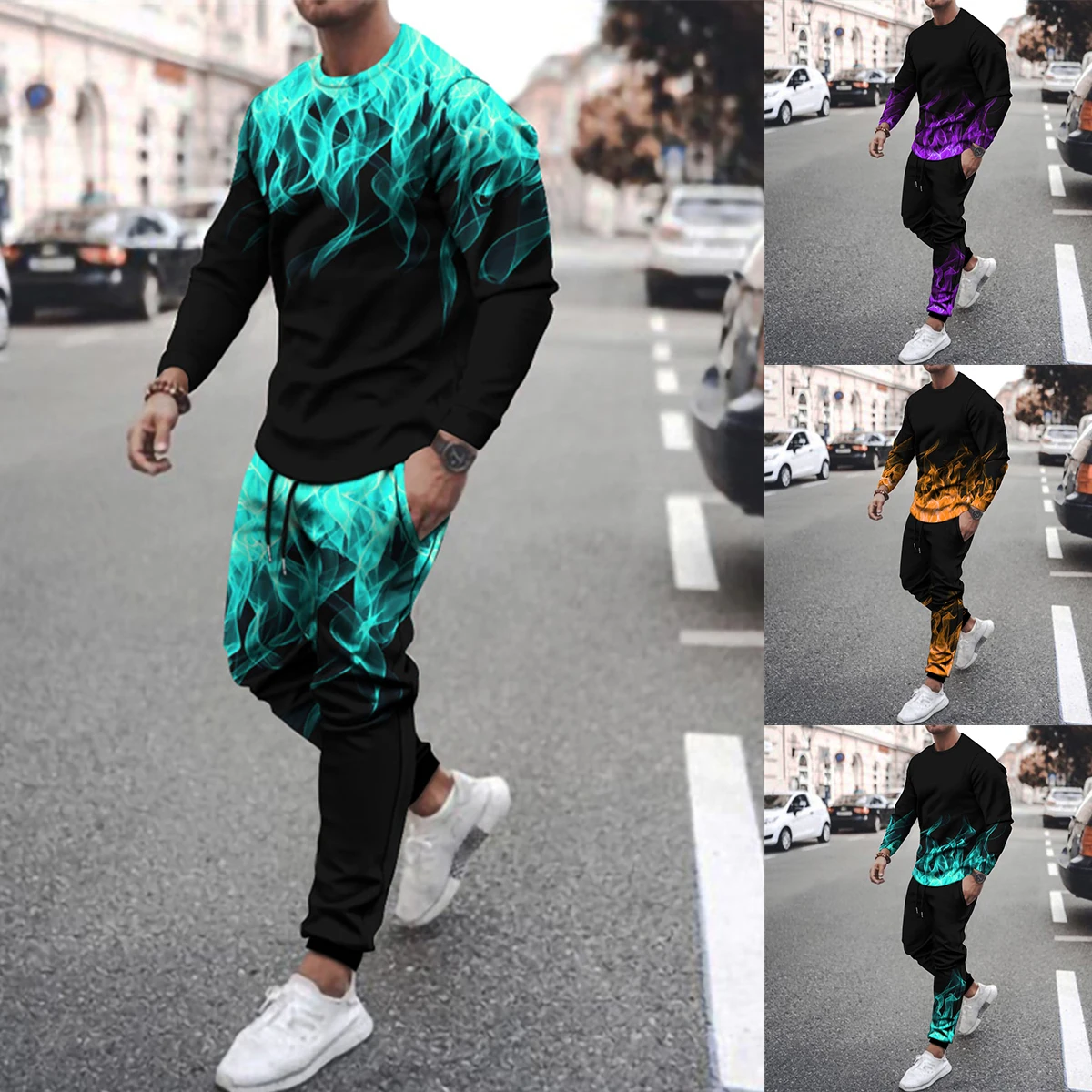 2022 New Summer Men's Long Sleeves + Trousers Suit Two-piece Sports 3D Flame Print Suit Casual T-shirt Trousers Suit Tracksuit
2022 New Summer Men's Long Sleeves + Trousers Suit Two-piece Sports 3D Flame Print Suit Casual T-shirt Trousers Suit Tracksuit