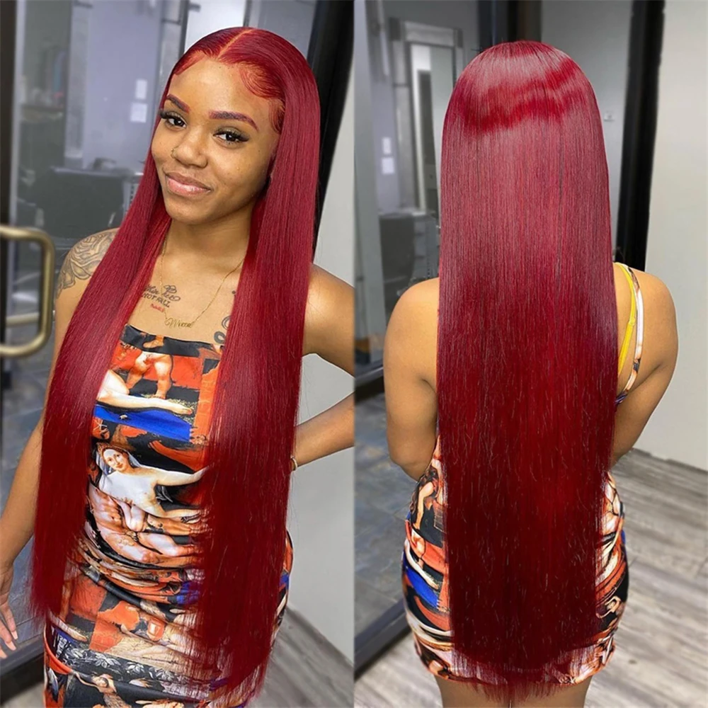 99j Burgundy Straight Lace Front Wig Colored Red Wig For Women Pre Plucked Brazilian 30 Inch 13x4 Human Hair Lace Frontal Wigs
99j Burgundy Straight Lace Front Wig Colored Red Wig For Women Pre Plucked Brazilian 30 Inch 13x4 Human Hair Lace Frontal Wigs