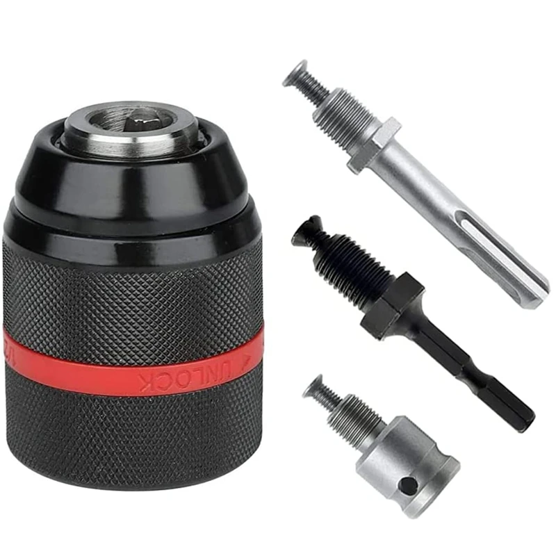 4 Piece 1/2-20UNF 1.5-13Mm Keyless Drill Chuck Hex Shank/SDS/Socket Square Female Adaptor Hardware Tool Drill Chuck Metal
4 Piece 1/2-20UNF 1.5-13Mm Keyless Drill Chuck Hex Shank/SDS/Socket Square Female Adaptor Hardware Tool Drill Chuck Metal