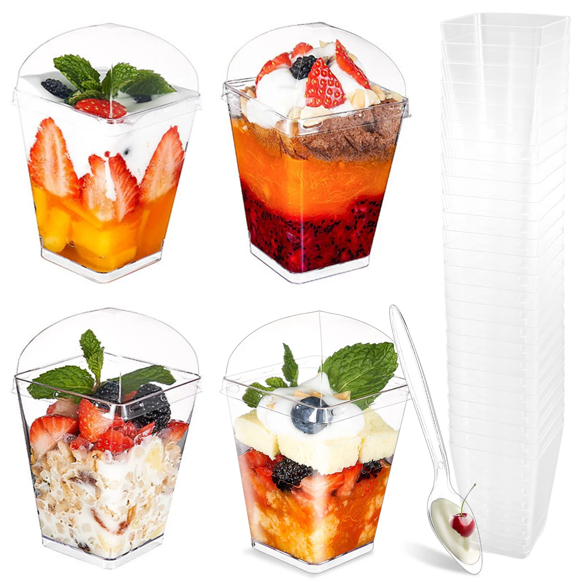 50/100pcs 150ML Disposable Plastic Dessert Cups Transparent Party ice Cream Cup Scoop Sets DIY Home Wedding Birthday Supplies
50/100pcs 150ML Disposable Plastic Dessert Cups Transparent Party ice Cream Cup Scoop Sets DIY Home Wedding Birthday Supplies