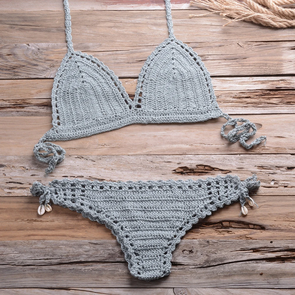 Hand Crochet Women Swimwear Sexy Crop Top Push Up Bikini Set Beach Swimsuit Suit Tassel Swim Shorts Knitted Brazilian Biquinis
Hand Crochet Women Swimwear Sexy Crop Top Push Up Bikini Set Beach Swimsuit Suit Tassel Swim Shorts Knitted Brazilian Biquinis
