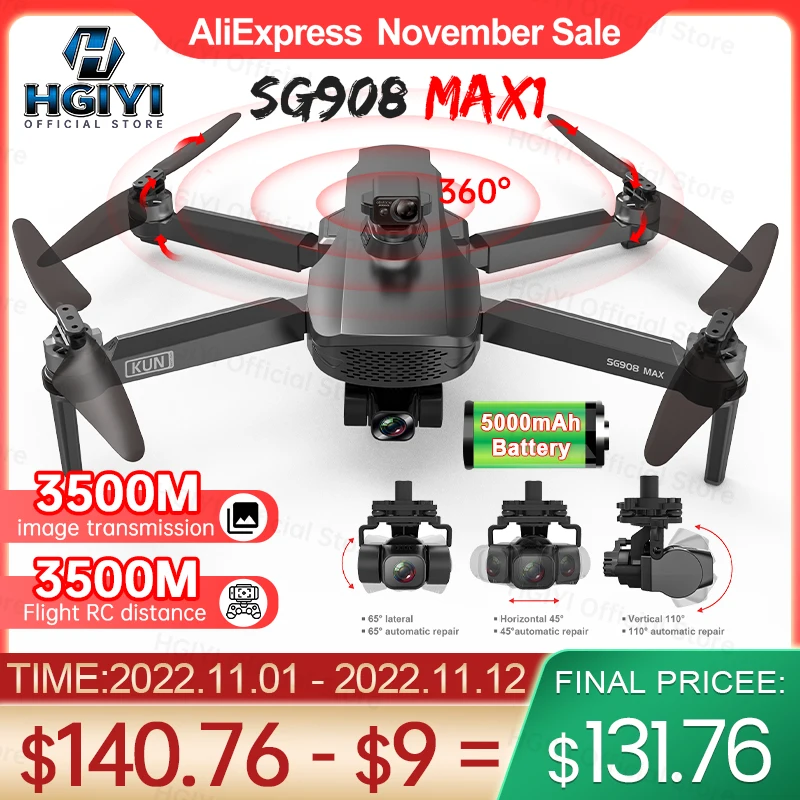 Квадрокоптер HGIYI SG908 Max 4K, 3-осевой Квадрокоптер с HD камерой с функцией обхода препятствий и GPS, VS SG907 Max
Квадрокоптер HGIYI SG908 Max 4K, 3-осевой Квадрокоптер с HD камерой с функцией обхода препятствий и GPS, VS SG907 Max