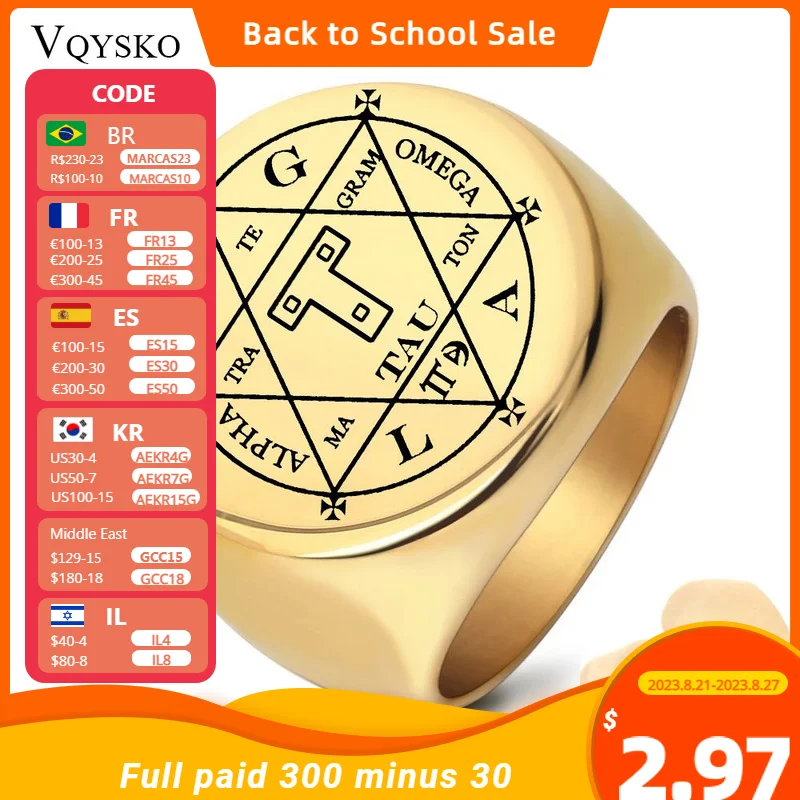 Fashion Stamp Custom Solomon Rings for Men Gift Silver Color Magic Runes Stainless Steel Signet Rings Pagan Amulet Male Jewelry
Fashion Stamp Custom Solomon Rings for Men Gift Silver Color Magic Runes Stainless Steel Signet Rings Pagan Amulet Male Jewelry