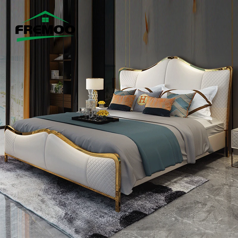 American Light Luxury Bed Master Bedroom High-end Modern Minimalist 1.8m Double Soft-pack Leather Bed Lit 2 Personnes
American Light Luxury Bed Master Bedroom High-end Modern Minimalist 1.8m Double Soft-pack Leather Bed Lit 2 Personnes