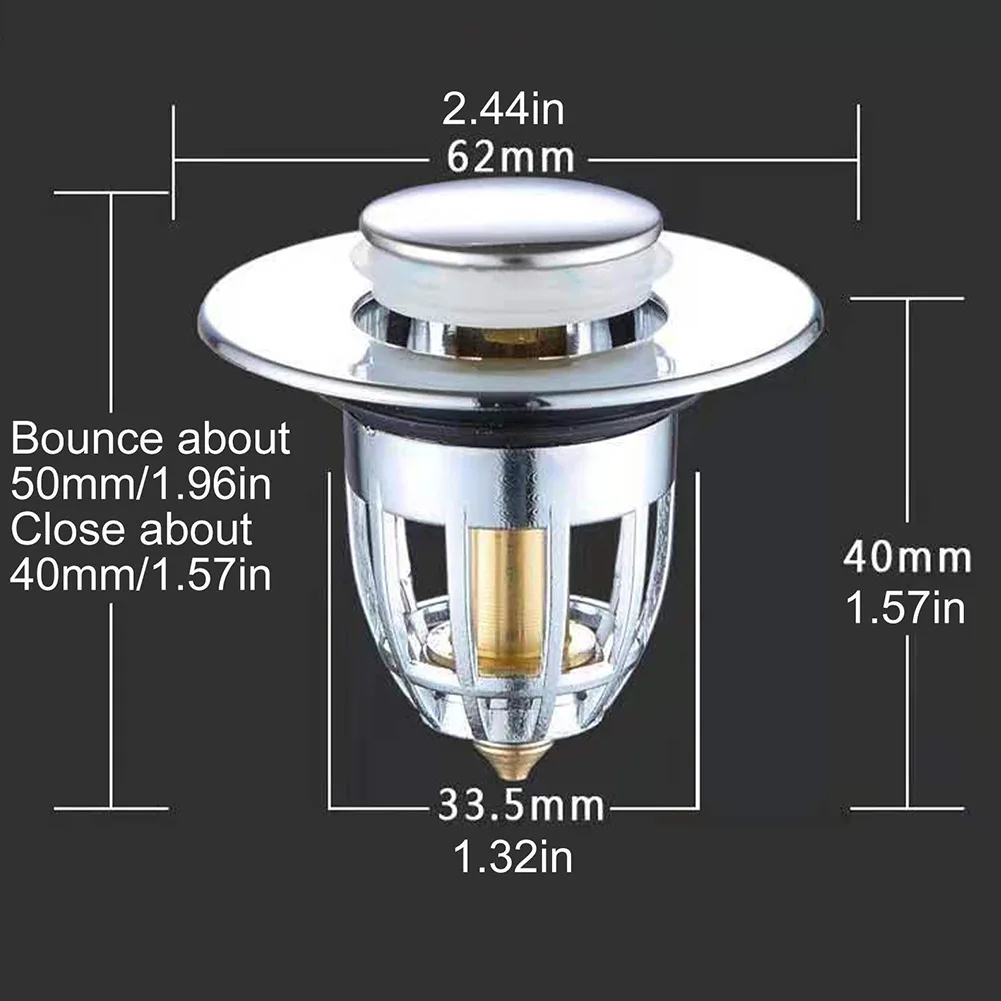 Durable Wash Basin Core Drain Filter Plug Stopper Filter Electroplated Press-type 1pc 33.5mm ABS Bath Accessory
Durable Wash Basin Core Drain Filter Plug Stopper Filter Electroplated Press-type 1pc 33.5mm ABS Bath Accessory