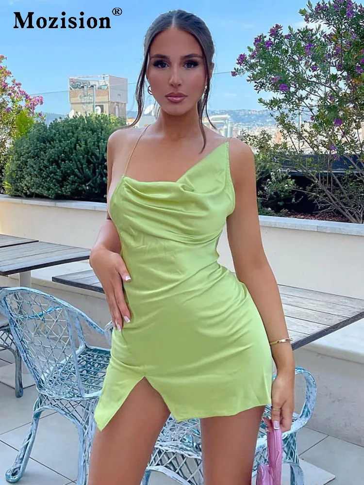 Mozision Satin Spaghetti Strap Mini Dress Women Fashion Sexy Club Party Dresses Female Elegant Backless Sleeveless Dress Vestido
Mozision Satin Spaghetti Strap Mini Dress Women Fashion Sexy Club Party Dresses Female Elegant Backless Sleeveless Dress Vestido