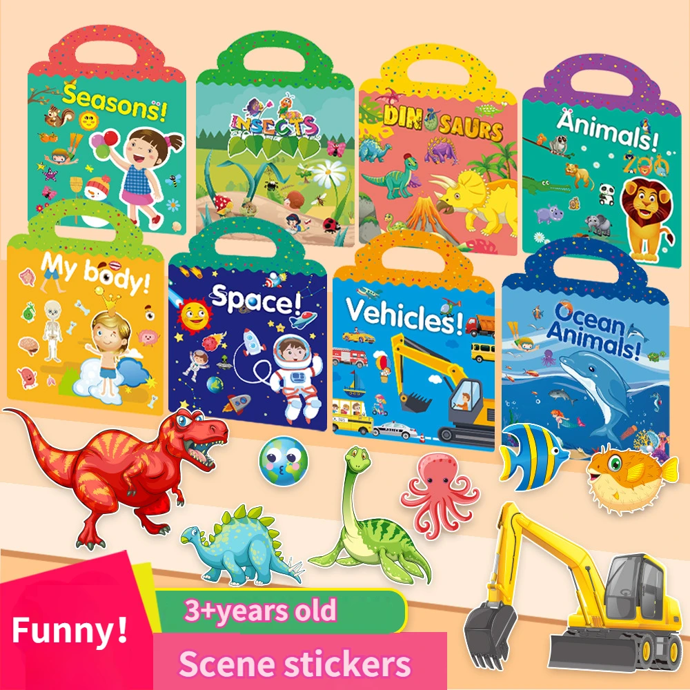 Children Scene Stickers DIY Hand-on Puzzle Sticker Books Reusable Cartoon Animal Early Learning Cognition Toys For Kids Gift
Children Scene Stickers DIY Hand-on Puzzle Sticker Books Reusable Cartoon Animal Early Learning Cognition Toys For Kids Gift