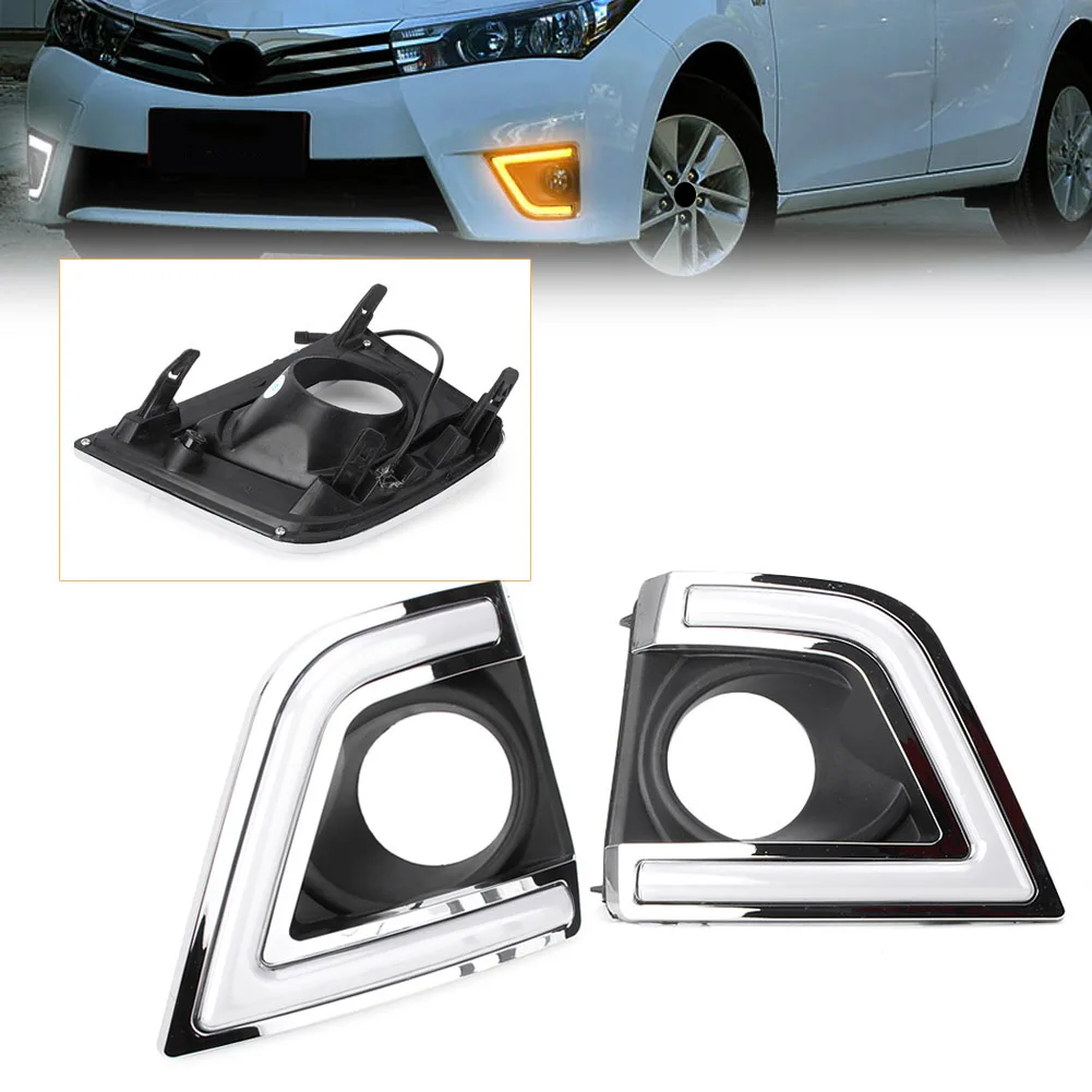 2PCS Dual Color Car LED Fog Light Turn Signal Lamp Day Lights DRL For Toyota Corolla 2014 2015
2PCS Dual Color Car LED Fog Light Turn Signal Lamp Day Lights DRL For Toyota Corolla 2014 2015