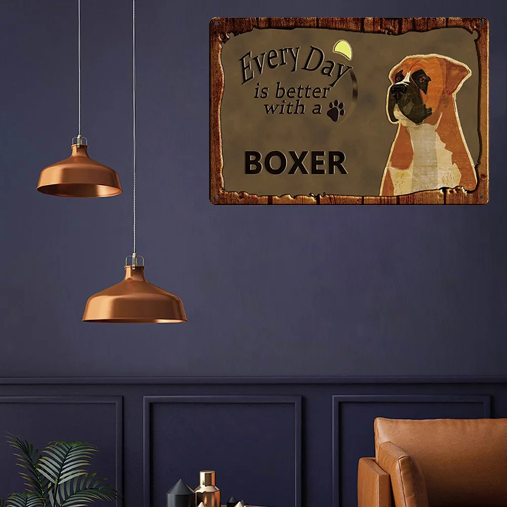 UV Protected Boxer Dog Metal Plaque Sign Drawing Metal Painting Tin Home Art Poster Bedroom Sign Decor Supplies
UV Protected Boxer Dog Metal Plaque Sign Drawing Metal Painting Tin Home Art Poster Bedroom Sign Decor Supplies