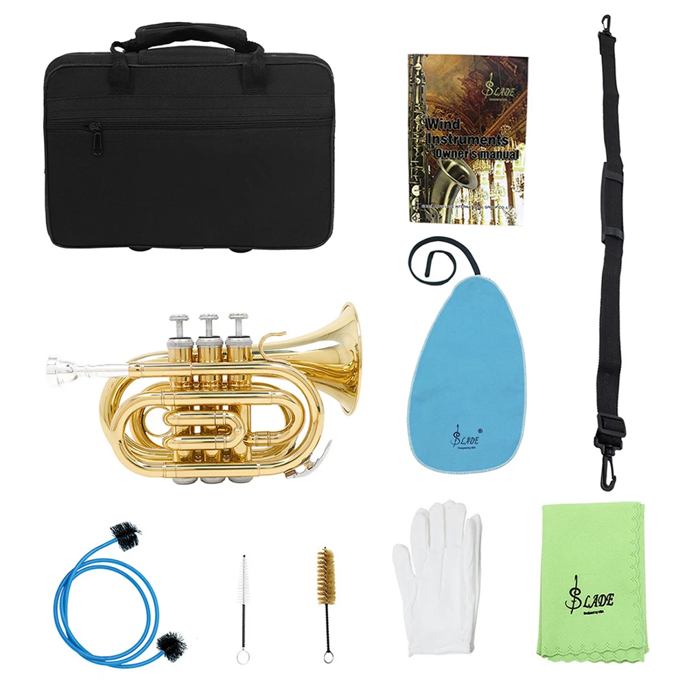 Mouthpiece Pocket Trumpet Musical Instruments With A Mouthpiece Bb Flat Pocket Trumpet Brass Trumpet Cleaning Cloth
Mouthpiece Pocket Trumpet Musical Instruments With A Mouthpiece Bb Flat Pocket Trumpet Brass Trumpet Cleaning Cloth
