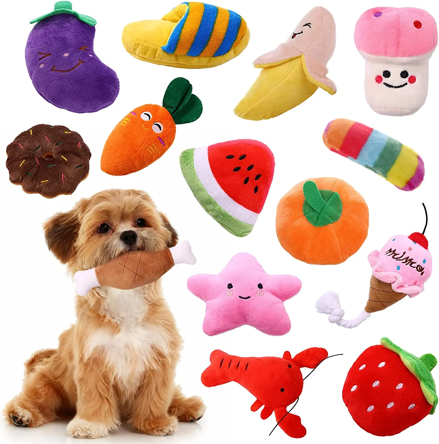 14 Pack Jouets Grinçants pour Chiens, Ensemble de Jouets à Mâcher Peluche pour Chiot Doux et Durable pour Petits Chiens de T
14 Pack Jouets Grinçants pour Chiens, Ensemble de Jouets à Mâcher Peluche pour Chiot Doux et Durable pour Petits Chiens de T