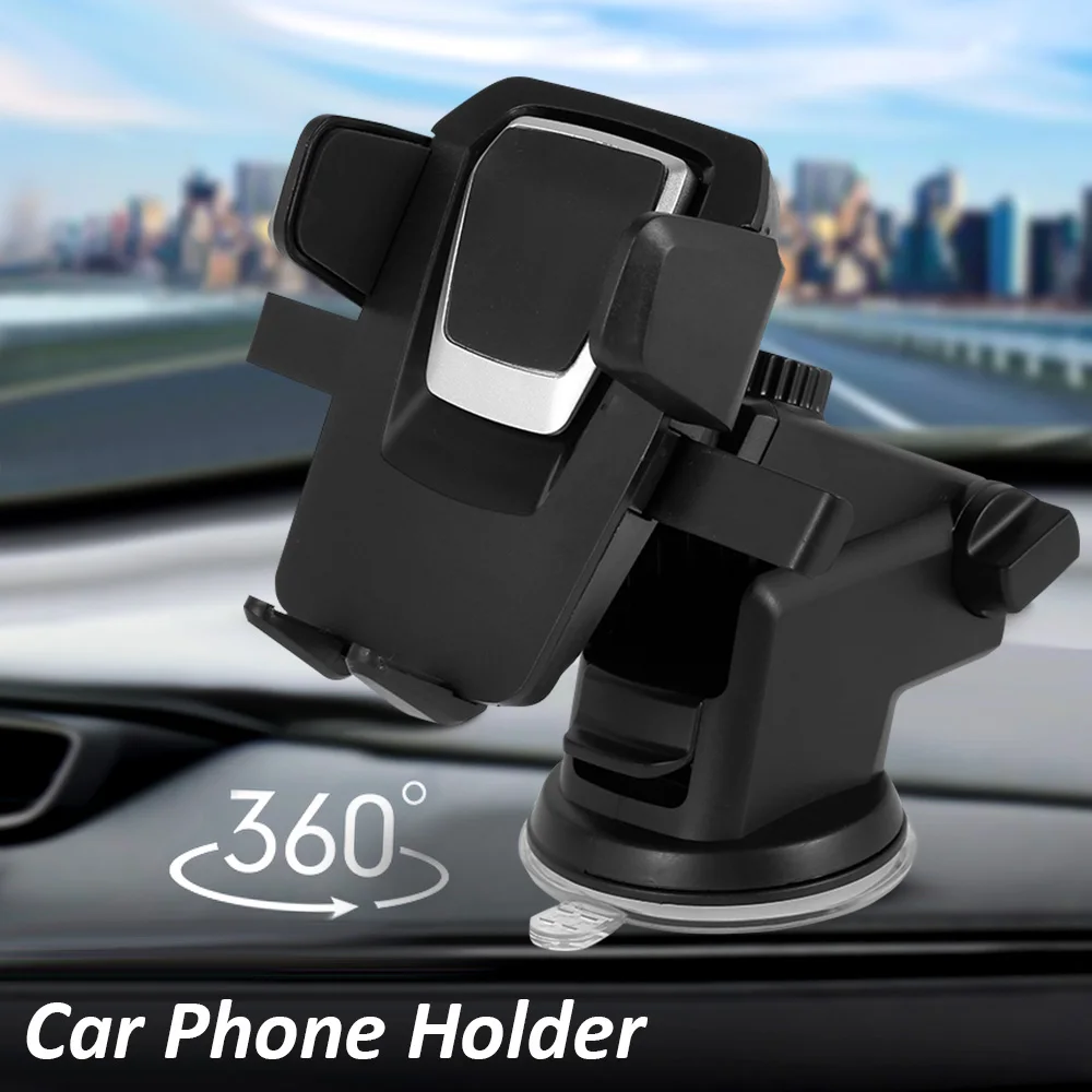 

Hot Car Phone Holder Adjustable Mount Cradle 360° Rotation Phone Holder for Car with One Button Release and Strong Sticky Gel