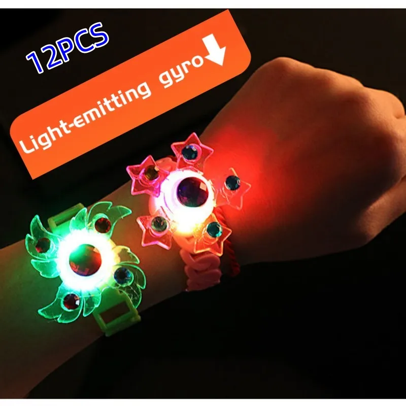 12pcs Children'S Luminous Wrist Band Manual Rotating Soft Flash Gyro Bracelet For Kids Led Cartoon Lights Glow In The Dark Toys
12pcs Children'S Luminous Wrist Band Manual Rotating Soft Flash Gyro Bracelet For Kids Led Cartoon Lights Glow In The Dark Toys