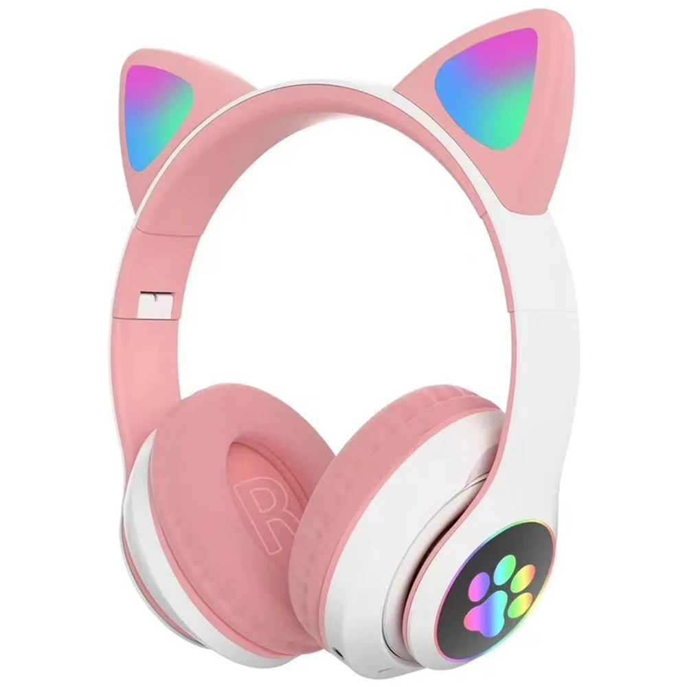 Наушники Bluetooth 5,0, цветные Накладные наушники с кошачьими ушками RGB для девочек (розовый)
Наушники Bluetooth 5,0, цветные Накладные наушники с кошачьими ушками RGB для девочек (розовый)