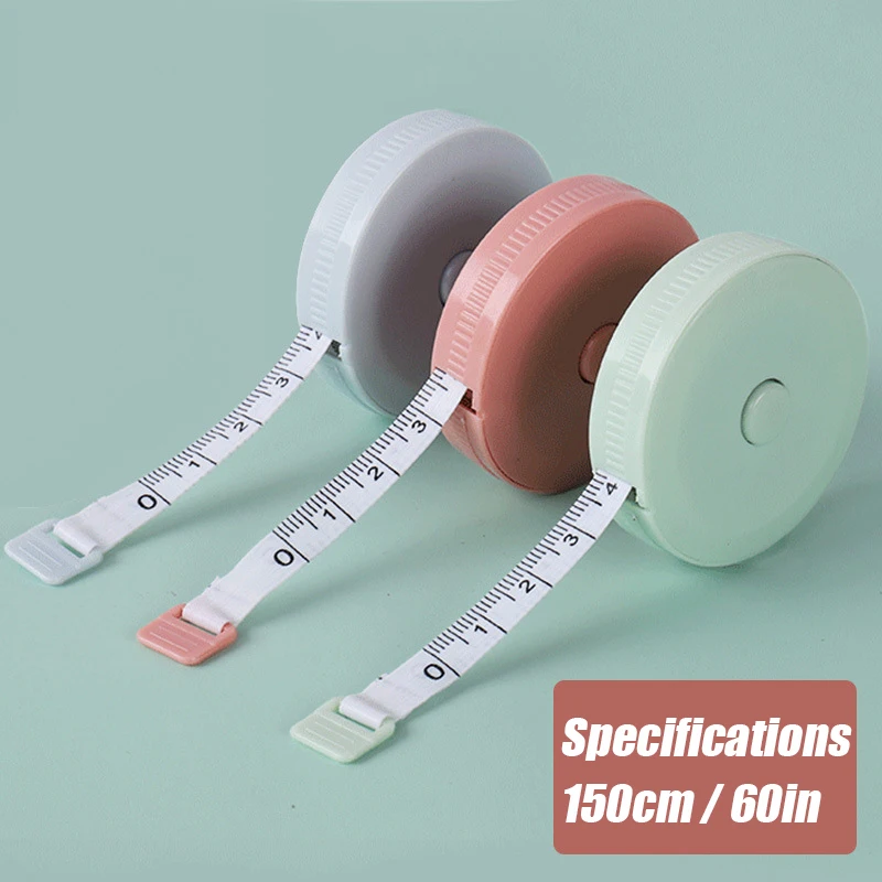 

150cm/60 Inch Sewing Tailor Tape Measure Retractable Doubleside for Body Height Measuring Meter Waist Circumference Soft Ruler