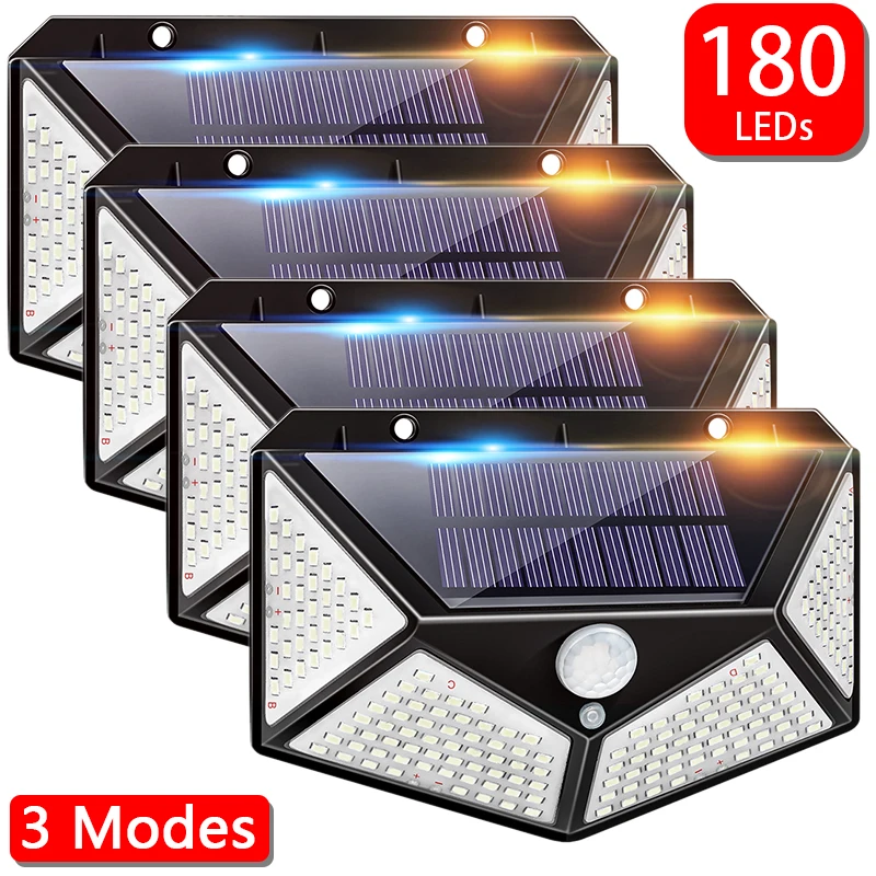 180 Solar LED Light Outdoor Solar Lamp with Motion Sensor Light LED Spotlight Waterproof Sunlight Street Lamp for Garden Outside
180 Solar LED Light Outdoor Solar Lamp with Motion Sensor Light LED Spotlight Waterproof Sunlight Street Lamp for Garden Outside
