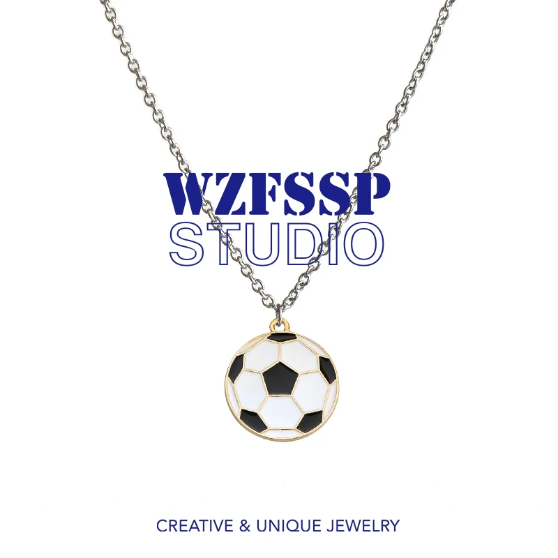 WZFSSP Necklace Metal Enamel Football Pendant Necklace Women Men Gift Trendy Fashion Jewelry 
WZFSSP Necklace Metal Enamel Football Pendant Necklace Women Men Gift Trendy Fashion Jewelry