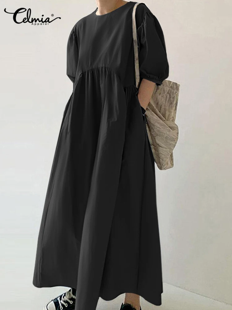 Elegant Short Puff Sleeve Midi Dress 2022 Spring A-line Robe Celmia Women Pleats Sundress Casual Loose Sweet Solid Color Vestido
Elegant Short Puff Sleeve Midi Dress 2022 Spring A-line Robe Celmia Women Pleats Sundress Casual Loose Sweet Solid Color Vestido