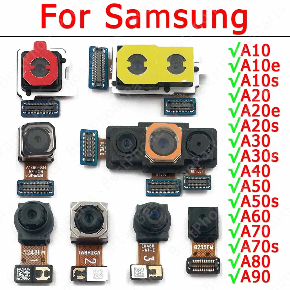 

Original For Samsung Galaxy A10 A10e A10s A20 A20e A20s A30 A30s A40 A50 A50s A60 A70 A70s A80 A90 Back Rear Camera Module Parts