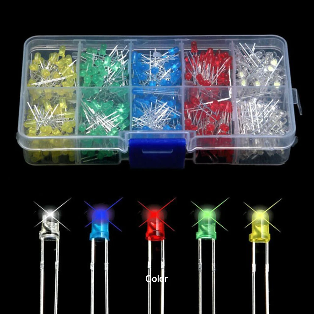 150Pcs 3/5mm Box Mixed Color Red Green Yellow Blue White Bright LED Light Emitting Diodes
150Pcs 3/5mm Box Mixed Color Red Green Yellow Blue White Bright LED Light Emitting Diodes