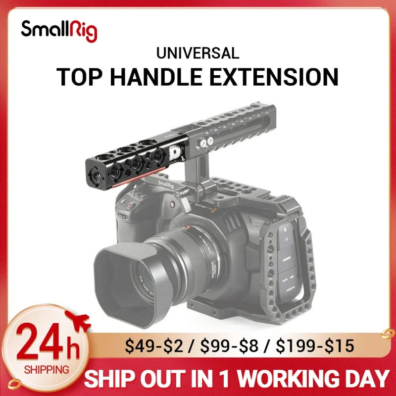 SmallRig DSLR Camera Cage Handle Grip Top Handle Straight Extension With 1/4 Thread Holes And Arri Locating Holes HTR2297
SmallRig DSLR Camera Cage Handle Grip Top Handle Straight Extension With 1/4 Thread Holes And Arri Locating Holes HTR2297