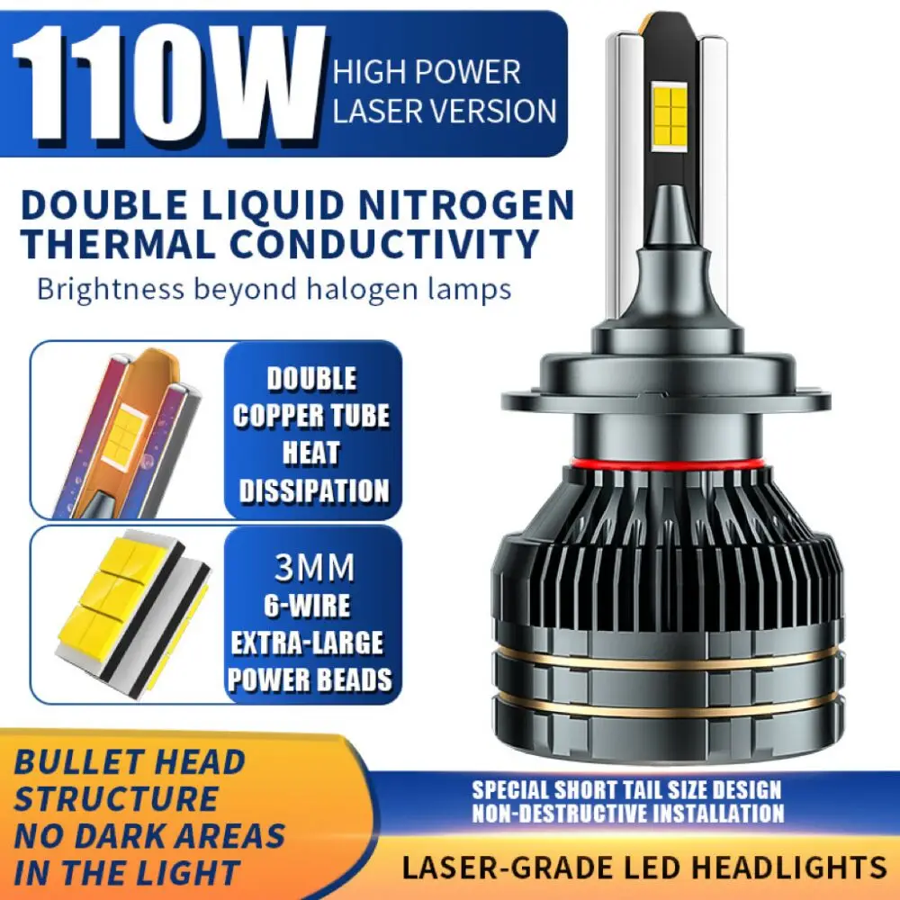 High Power 110W H7 LED Headlight Canbus Car Headlights Bulbs H4 H1 H3 9005 9006 H11 9012 LED 6000K Led Lamp For Car
High Power 110W H7 LED Headlight Canbus Car Headlights Bulbs H4 H1 H3 9005 9006 H11 9012 LED 6000K Led Lamp For Car