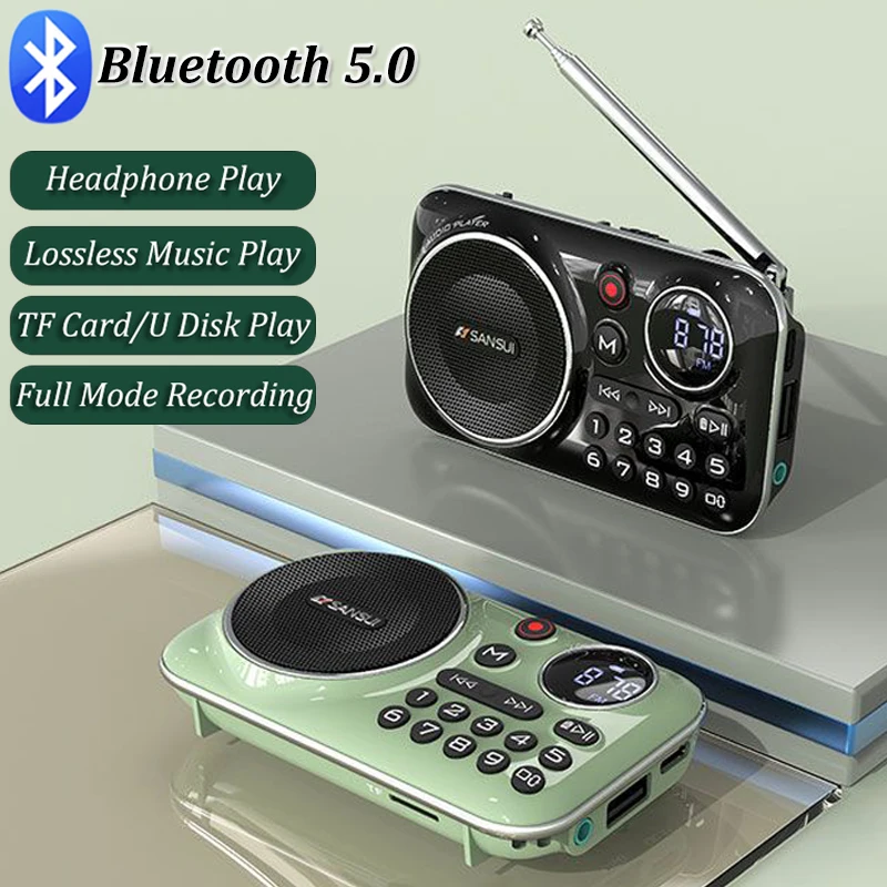 

2323 LSM портативное мини-радио карманный FM-приемник Bluetooth динамик HIFI TF/U диск MP3 музыкальный плеер с Поддержкой записи