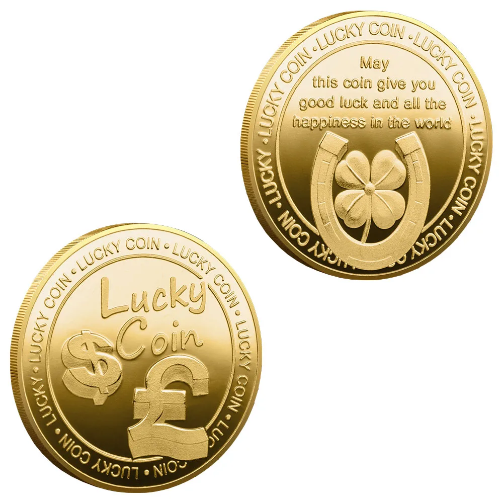 Lucky Coin Horseshoe and Four Leaf Clover Gold Plated Souvenirs and Gifts Creative Present Metal Commemorative Coins
Lucky Coin Horseshoe and Four Leaf Clover Gold Plated Souvenirs and Gifts Creative Present Metal Commemorative Coins