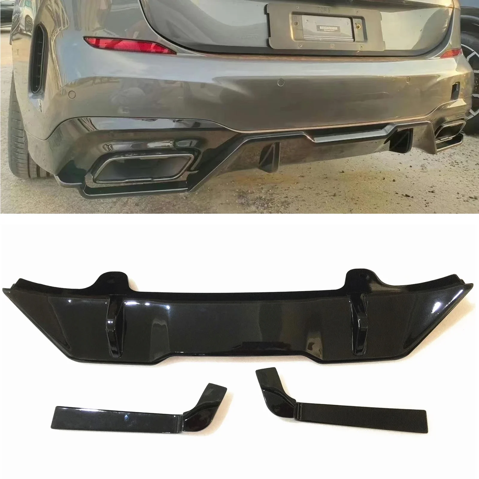 Новый! Для BMW 2 серии F44 228i M235i 2020-2021 2022 Gran Coupe диффузор заднего бампера глянцевый