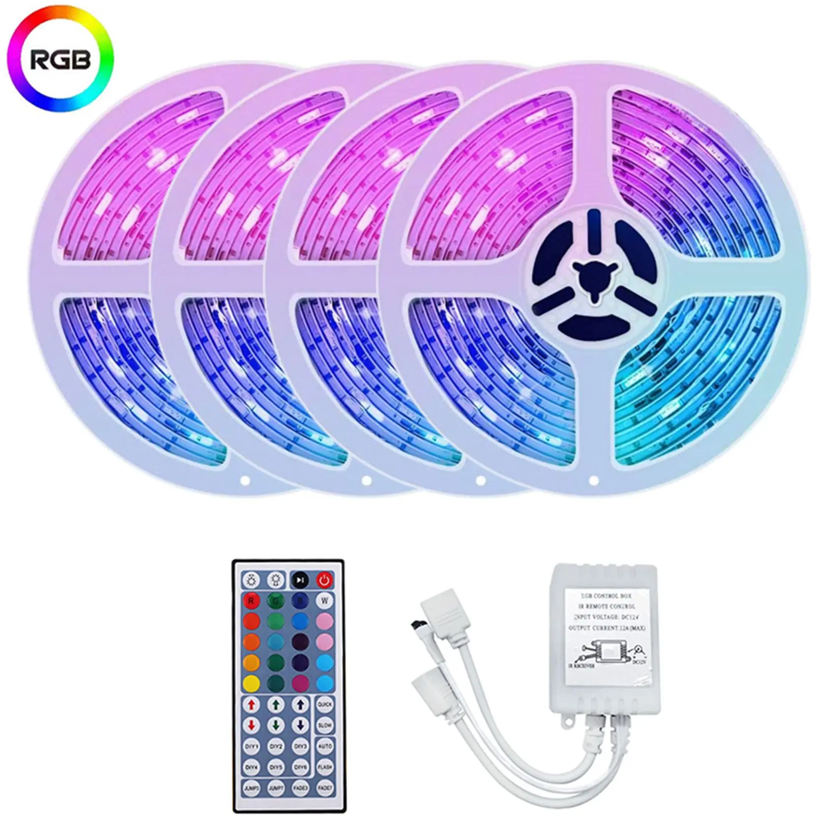 2835 RGB Light Strip 20M Flexible LED Light Strip with 44 Keys Remote Controller+Controller for Valentine's Day Bedroom
2835 RGB Light Strip 20M Flexible LED Light Strip with 44 Keys Remote Controller+Controller for Valentine's Day Bedroom
