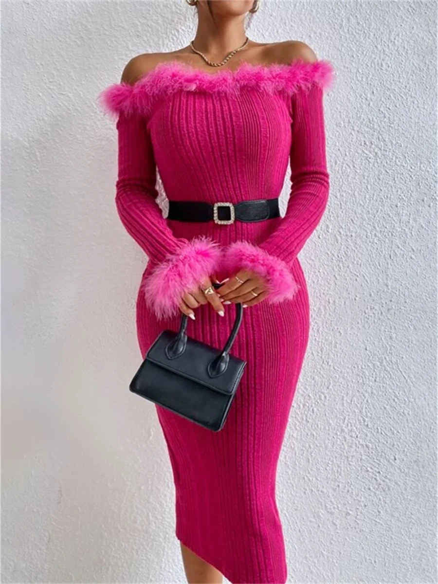 wsevypo Furry Plush Off Shoulder Long Sleeve Wrap Dresses for Party Office Women Elegant Vintage Midi Pencil Dress Fall Spring
wsevypo Furry Plush Off Shoulder Long Sleeve Wrap Dresses for Party Office Women Elegant Vintage Midi Pencil Dress Fall Spring