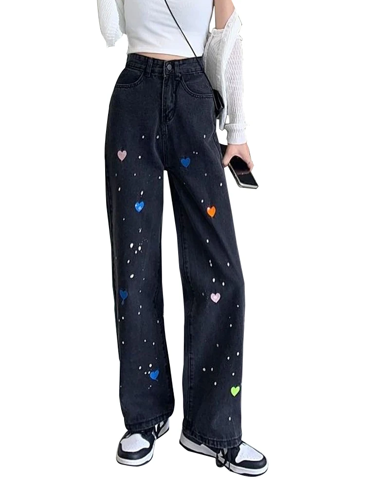 2023 new love embroidered jeans spring autumn high waist denim female Korean loose slim wide legs Cargo Pants
2023 new love embroidered jeans spring autumn high waist denim female Korean loose slim wide legs Cargo Pants