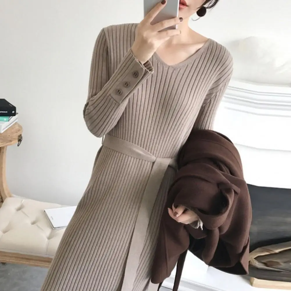 Women Slimming Dress Elegant V-neck Knitted Dresses for Women Slimming Soft Comfortable for Fall Winter Simple Elegant Dress
Women Slimming Dress Elegant V-neck Knitted Dresses for Women Slimming Soft Comfortable for Fall Winter Simple Elegant Dress