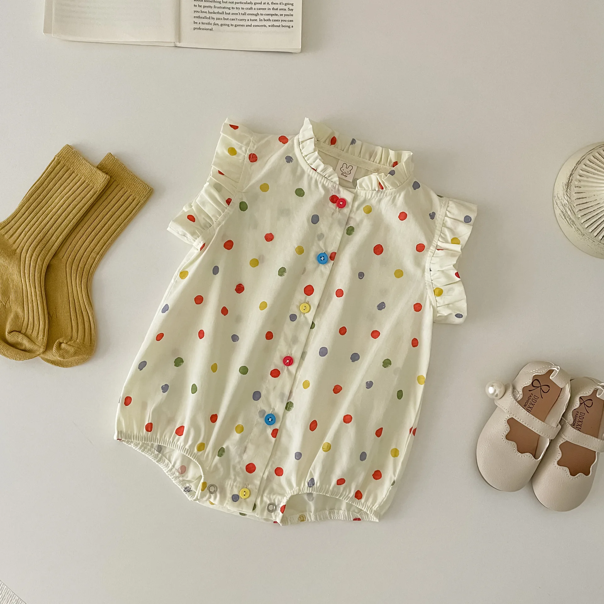 Summer Girl Infant Cardigan Colorful Dots Bodysuit Boy Baby Thin Sleeveless Fashion Onesie Newborn Cotton Loose Casual Romper
Summer Girl Infant Cardigan Colorful Dots Bodysuit Boy Baby Thin Sleeveless Fashion Onesie Newborn Cotton Loose Casual Romper
