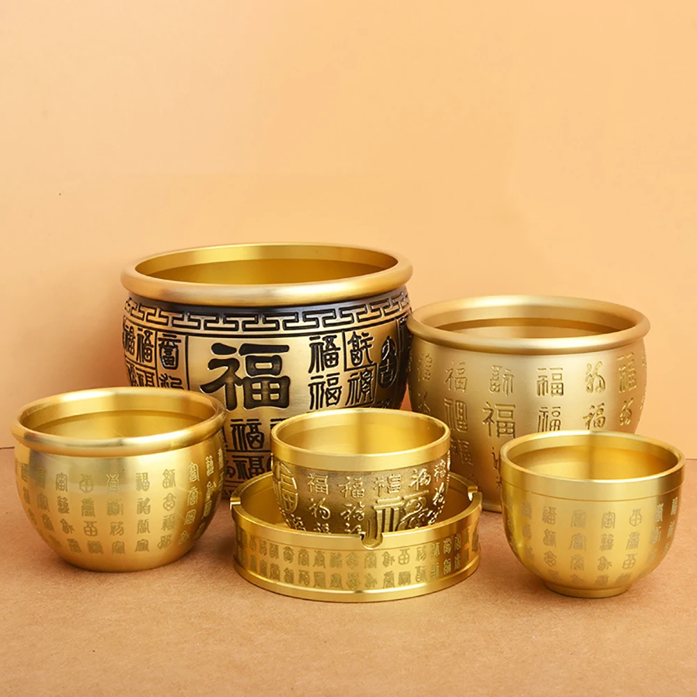 Pure Brass Ashtray Cornucopia Baifu Rice Cylinder Desktop Small Ornament Ashtray Study Ornament, Feng Shui Treasure Bowl Ashtray
Pure Brass Ashtray Cornucopia Baifu Rice Cylinder Desktop Small Ornament Ashtray Study Ornament, Feng Shui Treasure Bowl Ashtray