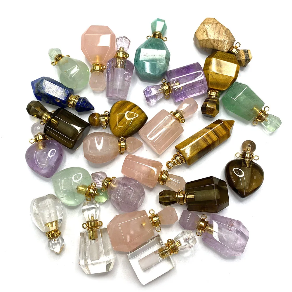 Natural Stone Crystal Perfume Bottle 10-55mm Black Agate Aromatherapy Bottle Charm Jewelry DIY Men's and Women's Necklace Charm
Natural Stone Crystal Perfume Bottle 10-55mm Black Agate Aromatherapy Bottle Charm Jewelry DIY Men's and Women's Necklace Charm